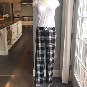 Trina Turk black/white plaid pants